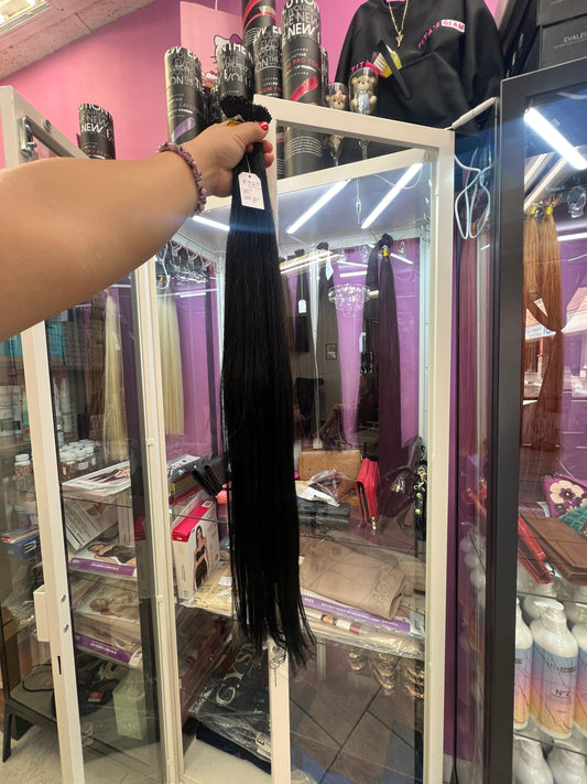 30” Black Hair extensions w/install